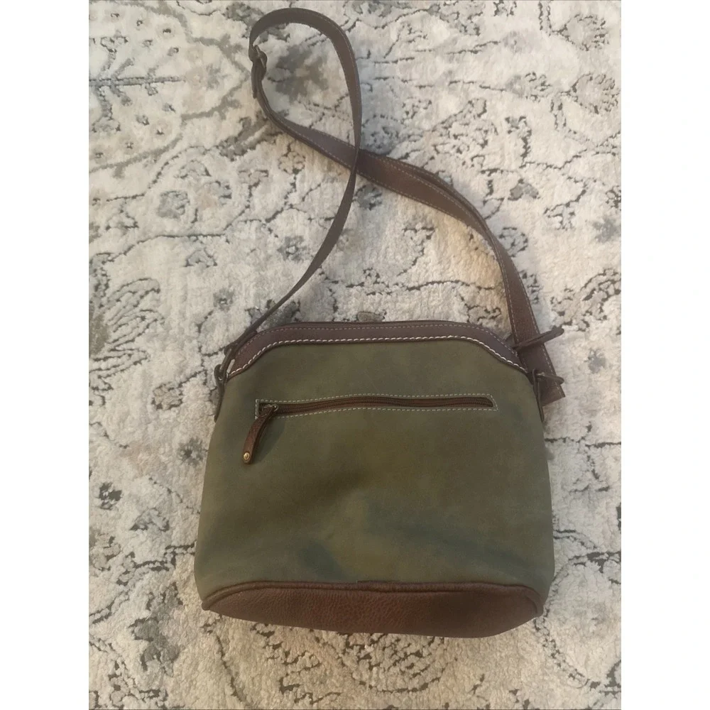 BOC Purse Suede Crossbody Green Tan Brown Bag Faux Leather Power Bank  Boho